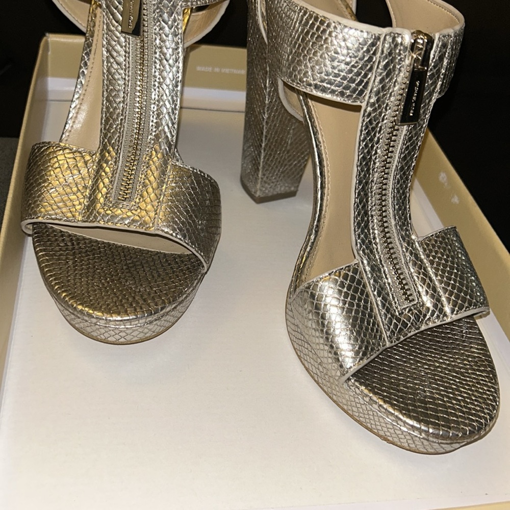 Michael Kors t strap zipper leather heels in gently used condition - Picture 5 of 16